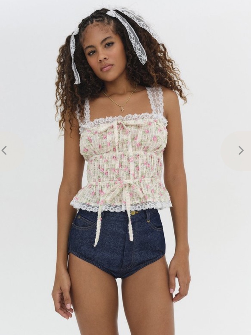 NWOT For Love & Lemons Amelia Top in Pink XXS